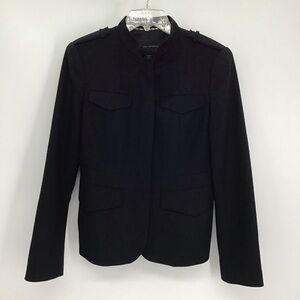 Banana Republic Wool Stand Collar Military Style Jacket Career Black Size S